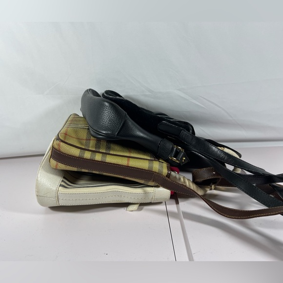 Rehab Lot 24: Vintage Burberry Bags Rehab Lot Nova Check Leather Velvet Bucket - Picture 6 of 15